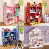 欧式儿童简易书柜书架宜家学生置物柜粉色公主收纳柜组合储物柜