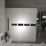 新款宜家 五门衣柜 简约现代 亮光钢琴烤漆衣柜  2.0米 黑白色