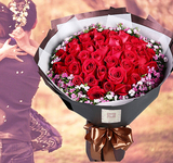 99朵红玫瑰鲜花同城速递杭州市区滨江下沙九堡临平送女友预定生日