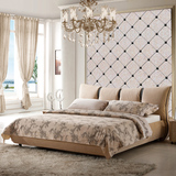 实木布艺床小户型可拆洗布床现代简约双人床婚床1.8米气动储物床