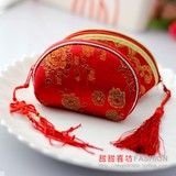 零钱袋创意中式喜糖盒子 元宝包中国风喜糖袋锦缎袋 结婚用品批发