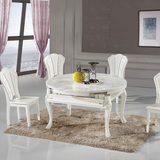 欧式大理石餐桌椅组合可伸缩折叠小户型高档大理石餐桌实木圆桌椅