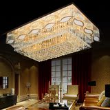 新款LED水晶灯现代长方形家装吸顶灯欧式简约S金创意客厅灯卧室灯