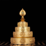 佛教用品密宗索达吉堪布设计八吉祥纯铜曼扎盘 曼茶盘（升级版）