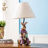 儿童房卧室床头美式小兔子动物摆件卡通装饰台灯桌面可爱创意客厅
