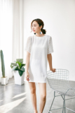 【YOURS优思】2016夏季新款蕾丝袖连衣裙短袖拼接韩国设计甜美