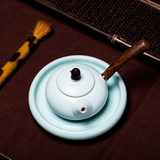 汝窑茶壶陶瓷原产地侧把壶创意功夫茶具日式侧把青瓷台湾汝瓷单壶