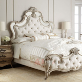 美式实木婚床1.8米高档雕花双人床出口欧式做旧简美田园卧室婚床