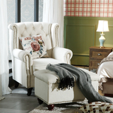 美式乡村老虎椅高背拉扣单人沙发欧式地中海卧室客厅会所组合沙发