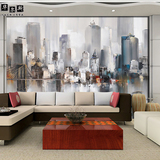 欧式手绘建筑大型壁画3d创意电视背景墙壁纸客厅卧室个性抽象墙纸