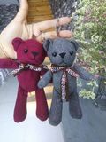 创意韩国纯手工泰迪熊包包挂件钥匙扣女挂饰毛绒公仔可爱小熊挂件
