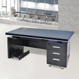 特价办公桌单人写字台三抽带锁台式家用电脑桌简约时尚老板桌9653
