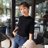 2016夏季新款韩国闺蜜装休闲百搭纯色短袖T恤女学生上衣打底衫潮