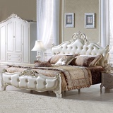 欧式床实木双人床白色床奢华床别墅家具真皮床欧式公主床婚床现货