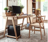 loft美式纯实木书桌带抽屉电脑桌办公桌日式家用简约写字桌特价