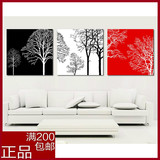 简约沙发背景墙面画 宜家客厅装饰画 现代时尚挂画 无框画 红白黑