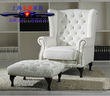 欧式高背沙发椅 美式形象休闲老虎椅 客厅高背沙发单人皮沙发家具