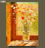 纯手绘油画立体花卉 客厅壁画 卧室艺术挂画 玄关装饰画 竖版1HB5
