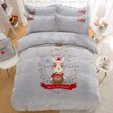 纯棉儿童床上用品四件套 全棉男孩男童卡通床品床单被套1.21.5米