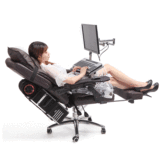 OK托2016真皮休闲椅家用办公转椅可躺搁脚台式电脑桌椅一体电脑椅