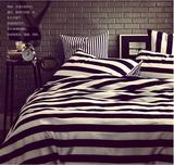 黑白四件套豹纹条纹时尚个性床上用品全棉纯棉全活性被套床单