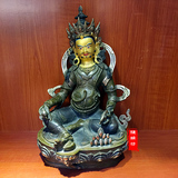 藏传佛教用品 黄财神佛像 1尺纯铜精品黑色仿古佛像 密宗居家摆件