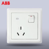 ABB开关插座面板开关插座德逸雅白16A带LED灯开关空调插座AE236