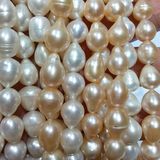 淡水珍珠10-11mm米珠水滴形散珠批发 DIY饰品配件 可做手链项链