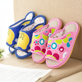 夏季室内儿童布拖鞋1-2-3-4岁男女宝宝防滑亚麻垫家居圣宜包邮