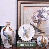 欧式家居装饰品陶瓷花瓶三件套摆件工艺品客厅玄关电视柜酒店摆设