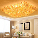 欧式金色水晶灯长方形客厅灯具大气吸顶灯餐厅灯酒店大堂灯工程灯