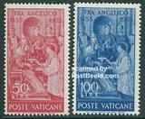 梵蒂冈1955发行绘画邮票教皇与劳伦斯2全无贴fh