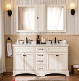 定制 欧式浴室柜实木落地洗脸盆柜组合简约现代卫浴柜卫生间柜