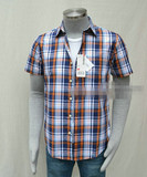 班尼路正品特价夏季天丝清凉薄款英伦格子男短袖衬衫404011