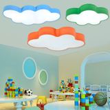 创意温馨彩色云朵儿童房LED吸顶灯男女孩简约现代卡通遥控卧室灯