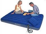 正品INTEX68756户外加厚折叠便携式双人床充气床垫送双枕手泵