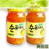 韩国原装进口KJ柚子茶水果茶大块柚子冲饮品560g*2