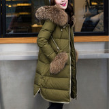2016冬季新款韩版大毛领羽绒服女中长款修身显瘦加厚连帽保暖外套