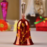 mxmade欧式典雅红色餐铃铛玻璃风铃 结婚礼物 创意家居饰品摆件