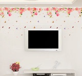 可移除墙贴纸玫瑰贴花浪漫创意卧室温馨床头客厅电视背景房间贴画