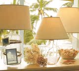 水晶玻璃台灯欧式田园卧室床头美式乡村地中海中式宜家调光台灯