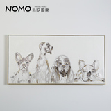 北欧国度 尼布诺油画-布拉格的小狗 手绘油画客厅装饰横版挂画