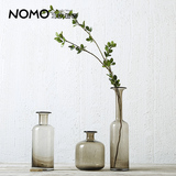 北欧国度工艺装饰品 美式乡村创意客厅摆件设 斯莫克透明玻璃花瓶