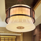 新款现代中式实木吊灯羊皮灯餐厅吊灯客厅饭店包房灯具灯饰2071