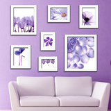 紫色梦幻七联钻石画diy手工贴画家居客厅装饰画照片墙　满钻