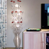 创意立式地灯遥控时尚现代简约装饰花瓶客厅卧室LED水晶落地灯铝