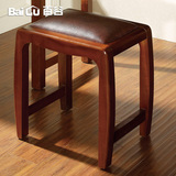 百谷 实木梳妆凳 时尚皮凳 现代简约 特价化妆凳 中式实木家具S32