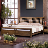 百谷 实木床 特价中式双人床 1.5米 1.8米床 储物榻榻米家具jc01