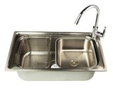 OPAI不锈钢水槽大单槽加厚一体成型单盆洗菜盆洗碗池正品包邮7043