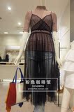韩国代购O’2nd奥蔻16秋季女款时尚气质吊带V领连衣裙2WMQ3AQ012